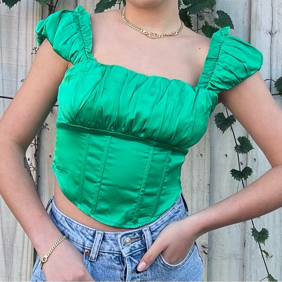 Tops Green Corset Top Poshmark — free download